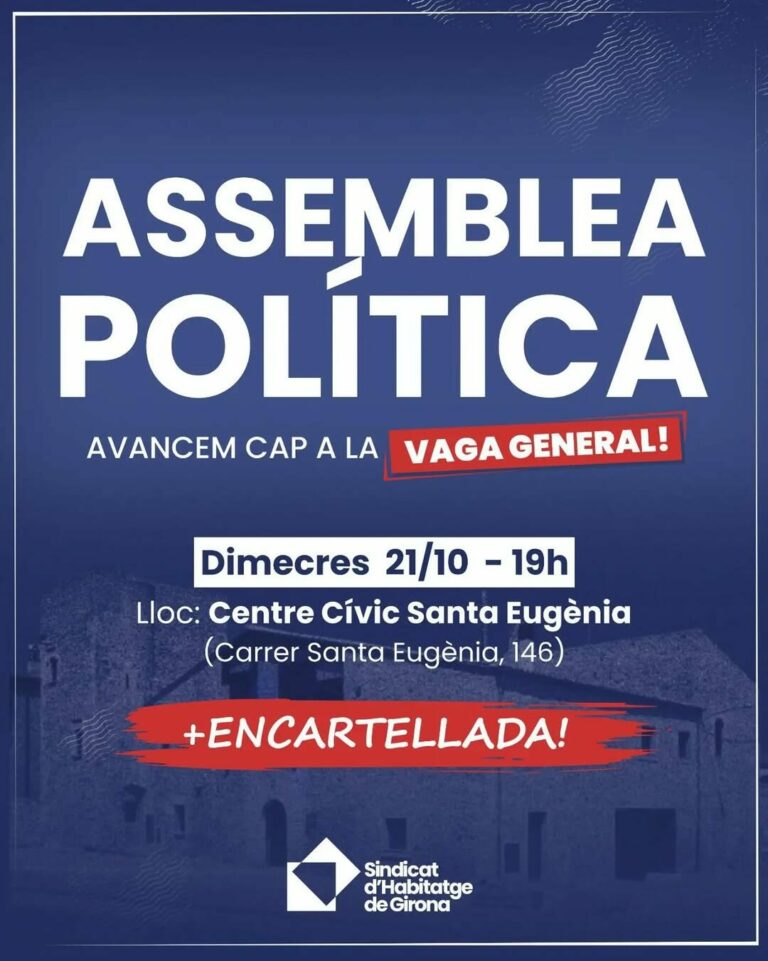 🔵 Avui 21/10 et convidem a venir a l’Assemblea Política del Sindicat!