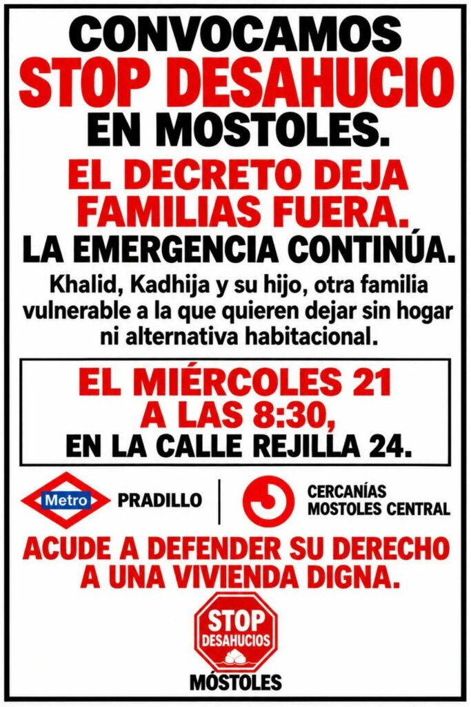 mié 21 octubre 2026 #KhalidSeQueda #NiUnDesahucioMas