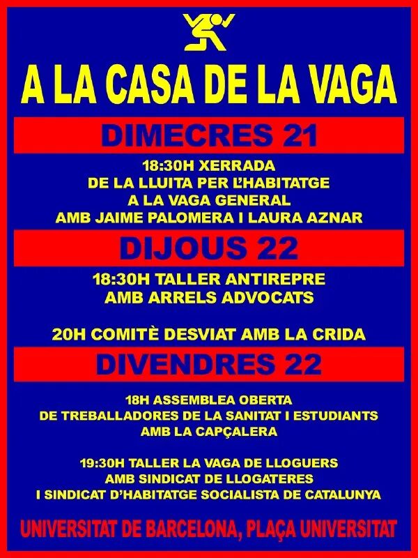 La Casa de la Vaga: formació per organitzar l’11N