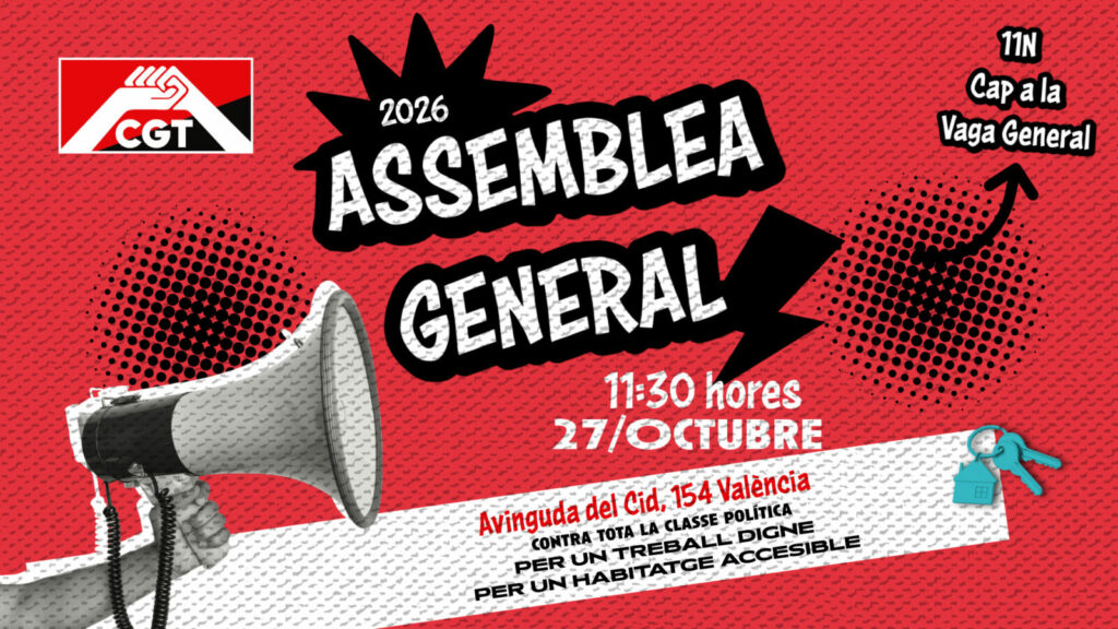 Assemblea General CGT-València: Cap a la Vaga General 11N