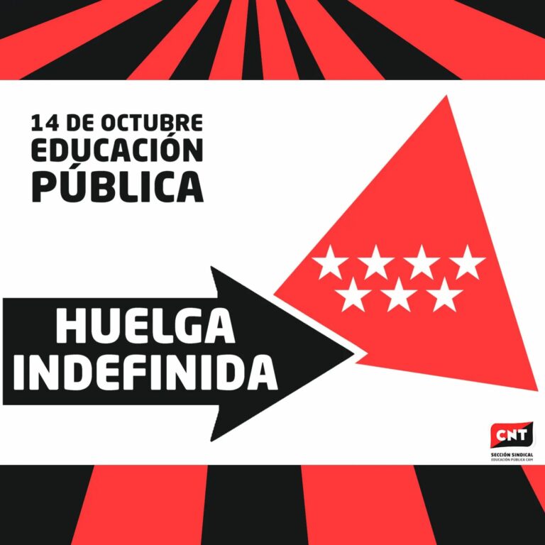14 de octubre: Huelga General Educativa en la Comunidad de Madrid
