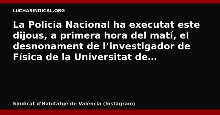València: desnonen l’investigador Daniel González a Burjassot