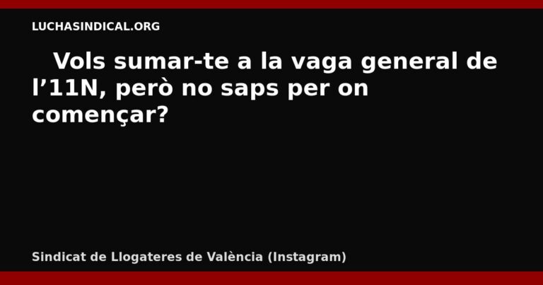 📲 Vols sumar-te a la vaga general de l’11N, però no saps per on començar?